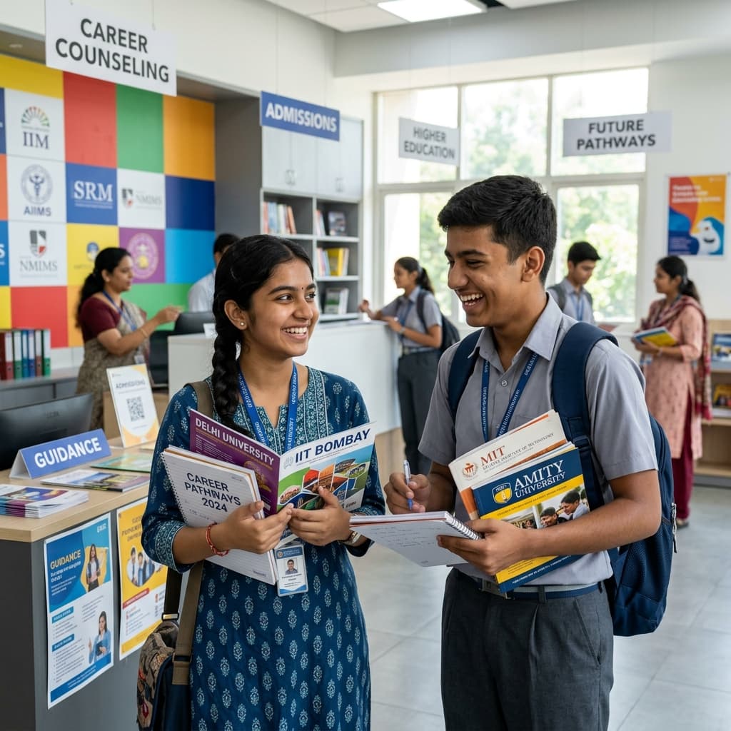 Students exploring career options after 12th